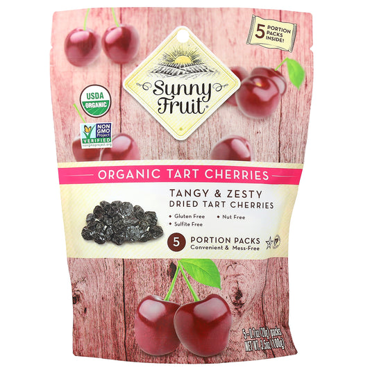 Sunny Fruit, Organic Dried Tart Cherries, 5 Portion Packs, 0.7 oz (20 g) Each