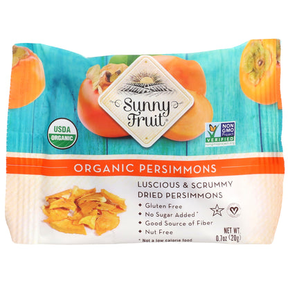 Sunny Fruit, Organic Dried Persimmons, 5 Portion Packs, 0.7 oz (20 g) Each