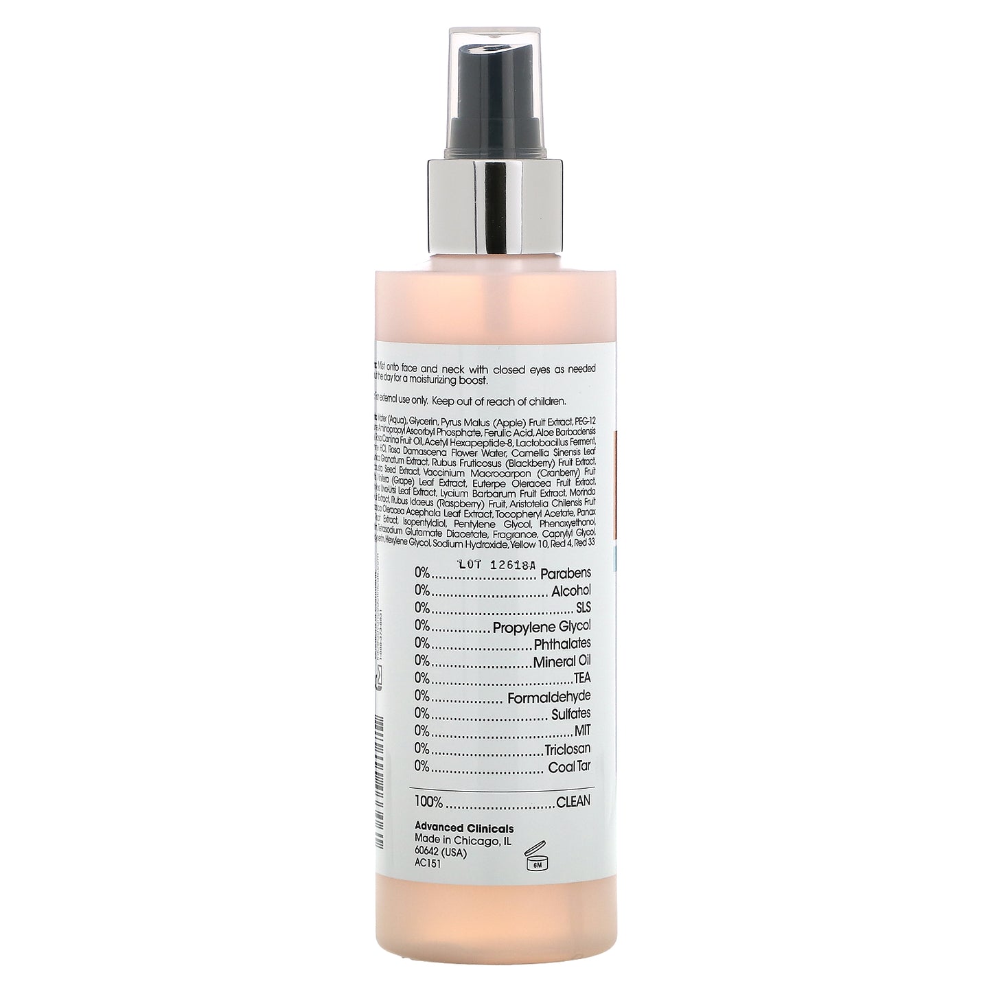 Advanced Clinicals, C-Glow Toner, Vitamin C + Peptides, 8 fl oz (237 ml)