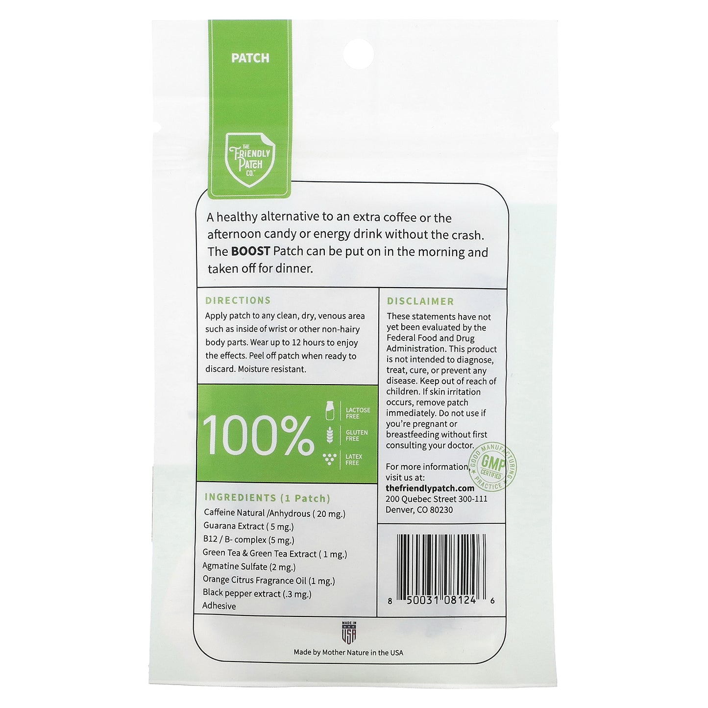 The Friendly Patch, Boost, Energy Patch, 8 Patches