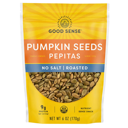 Good Sense, Pumpkin Seeds Pepitas, No Salt, Roasted, 6 oz (170 g)
