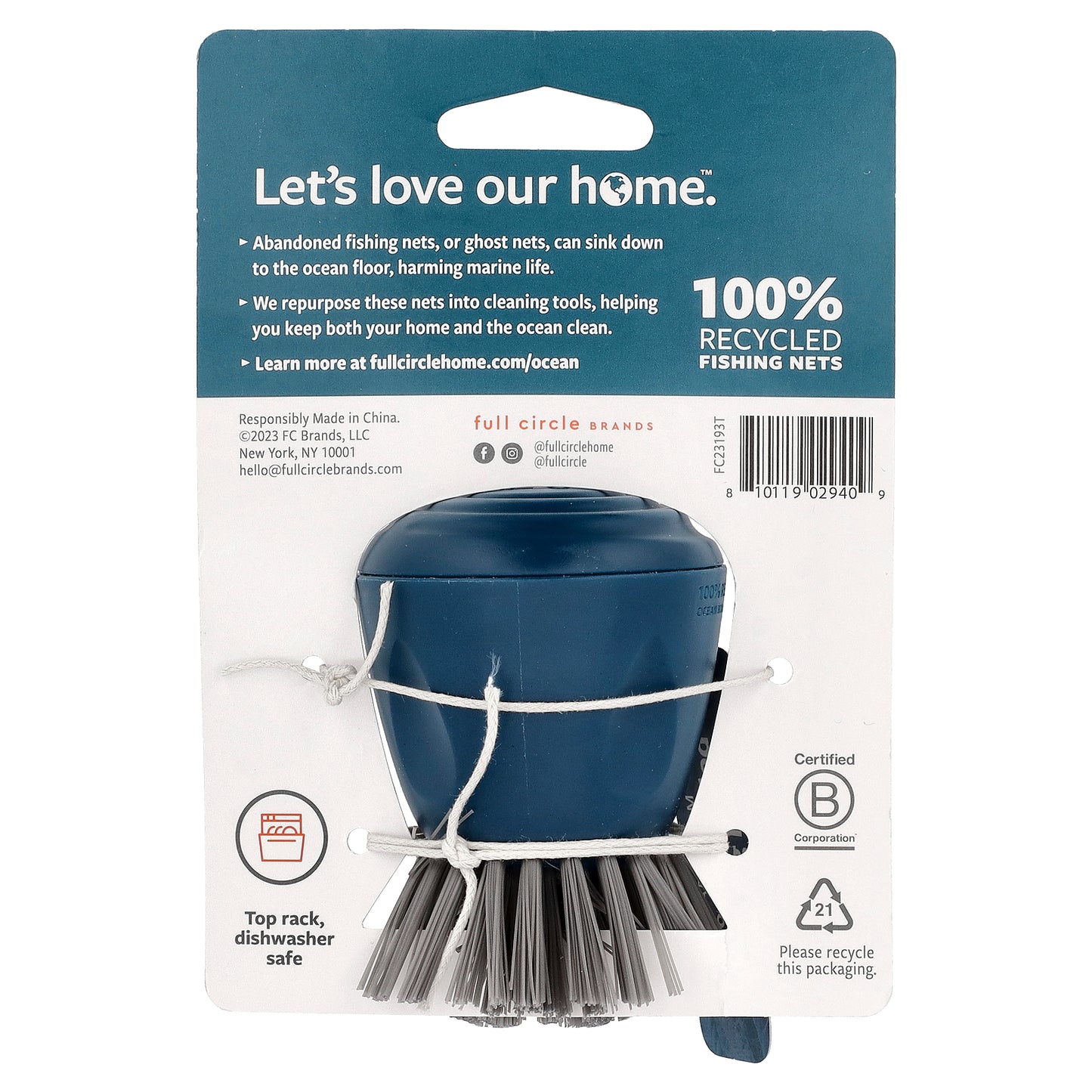 Full Circle, Clean Ocean Palm Brush, 1 Count