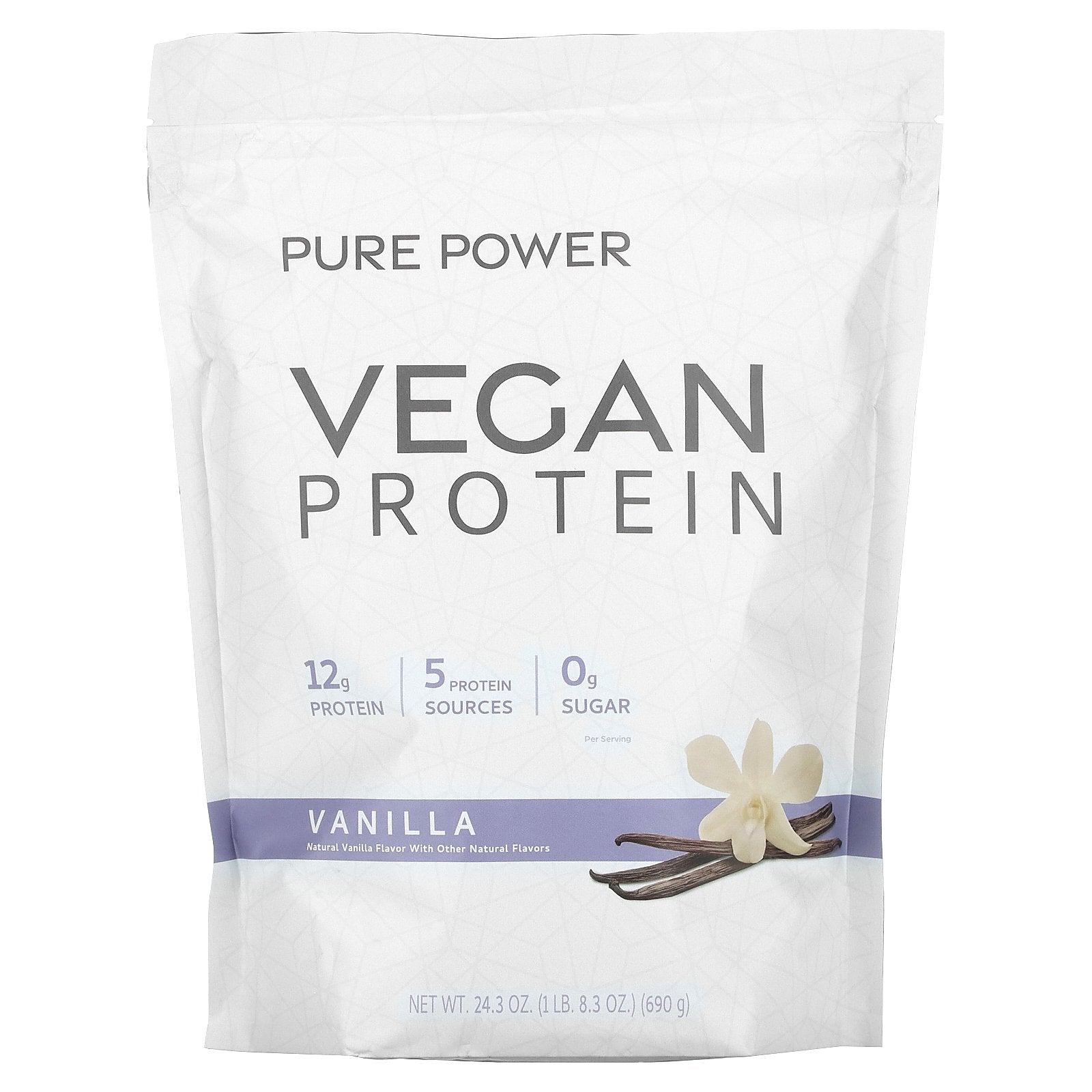 Dr. Mercola, Pure Power, Vegan Protein, Vanilla, 1 lb 8.3 oz (690 g)