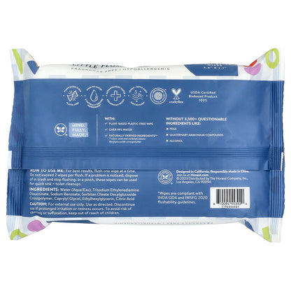 The Honest Company, Little Flushables, Fragrance Free, 42 Plant-Based Wipes