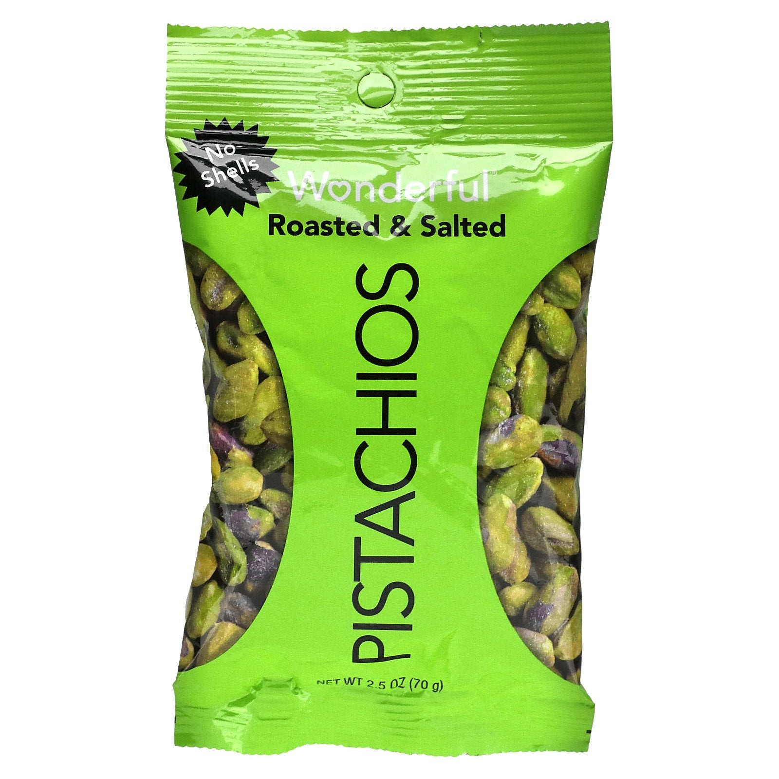 Wonderful Pistachios, Roasted & Salted, No Shells, 2.5 oz (70 g)