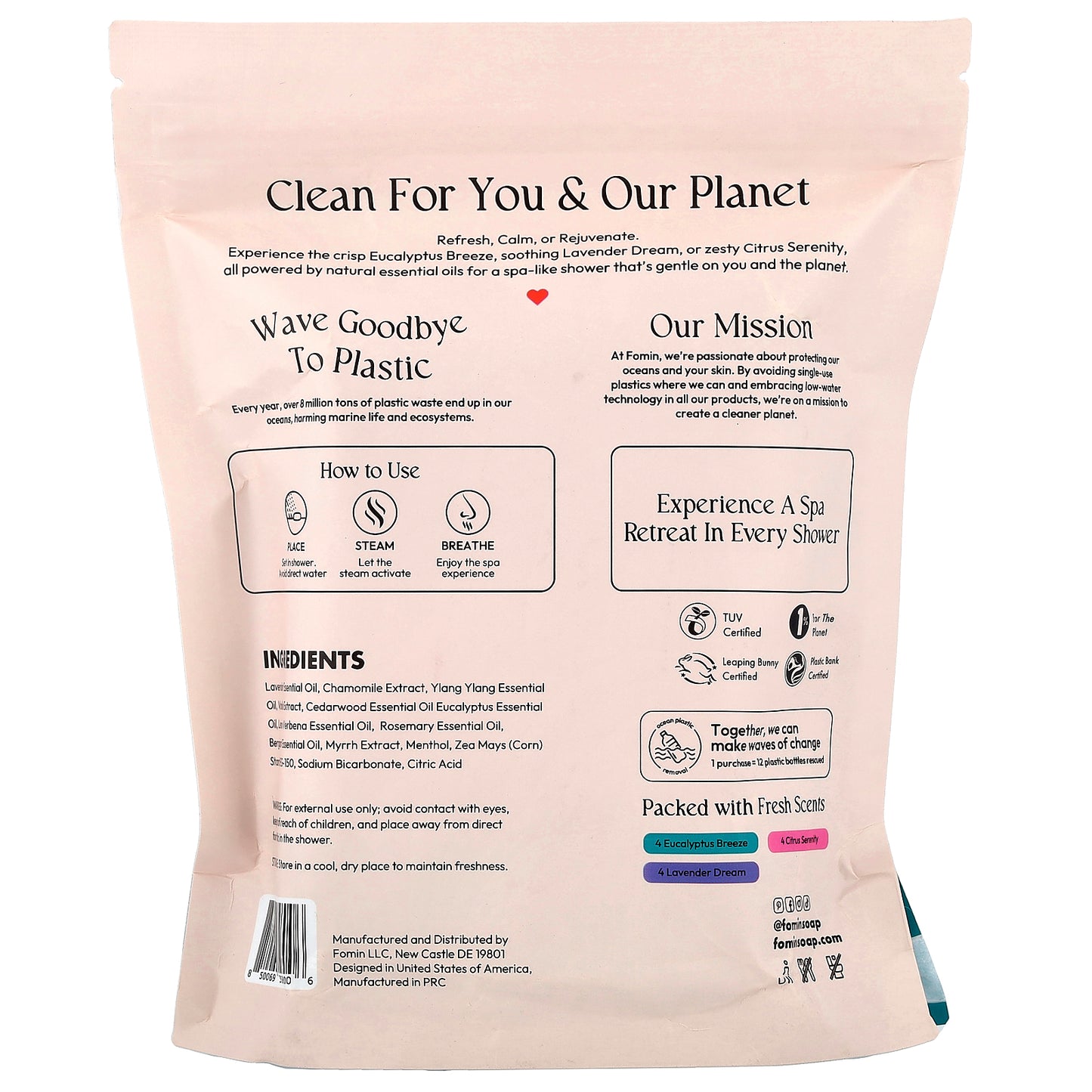 fomin, Shower Steamers, Variety Pack, 12 Tablets