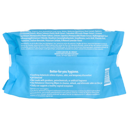 Good Clean Love, Rebalance, Personal Moisturizing & Cleansing Wipes, Fragrance Free, 30 Lyocell Wipes