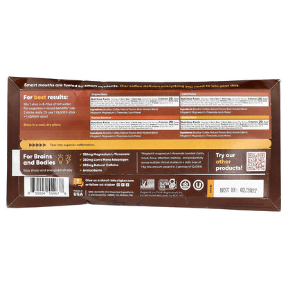 IQBAR, IQJOE®, Instant Coffee For Energy + Clarity + Mood, Variety Pack, 16 Sticks, 0.28 oz (8 g) Each
