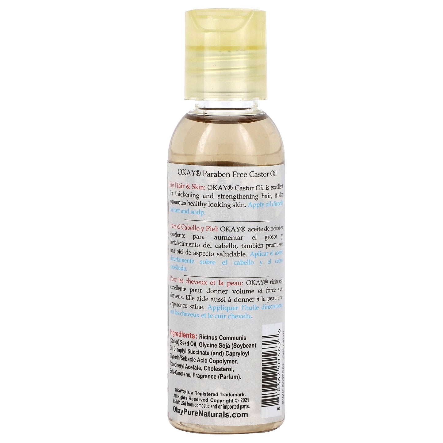 Okay Pure Naturals, Blended Castor Oil, 2 fl oz (59 ml)