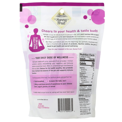 Sunny Fruit, Organic Dried Plums With Added Probiotics, 5 Packs, 1.06 oz (30 g) Each