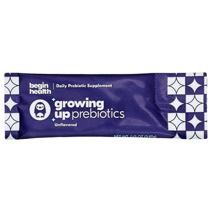 Begin Health, Kids, Growing Up Prebiotics, Ages 1+, Unflavored, 28 Packets, 0.13 oz (3.87 g) Each