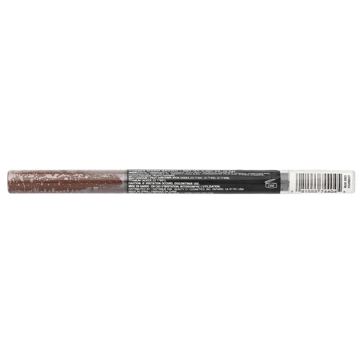 L.A. Colors, Browie Wowie, Brow Pencil, CBP404 Warm Brown, 0.007 oz (0.2 g)