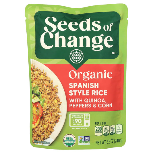 Seeds of Change, Organic Spanish Style Rice With Quinoa, Peppers & Corn, 8.5 oz (240 g)