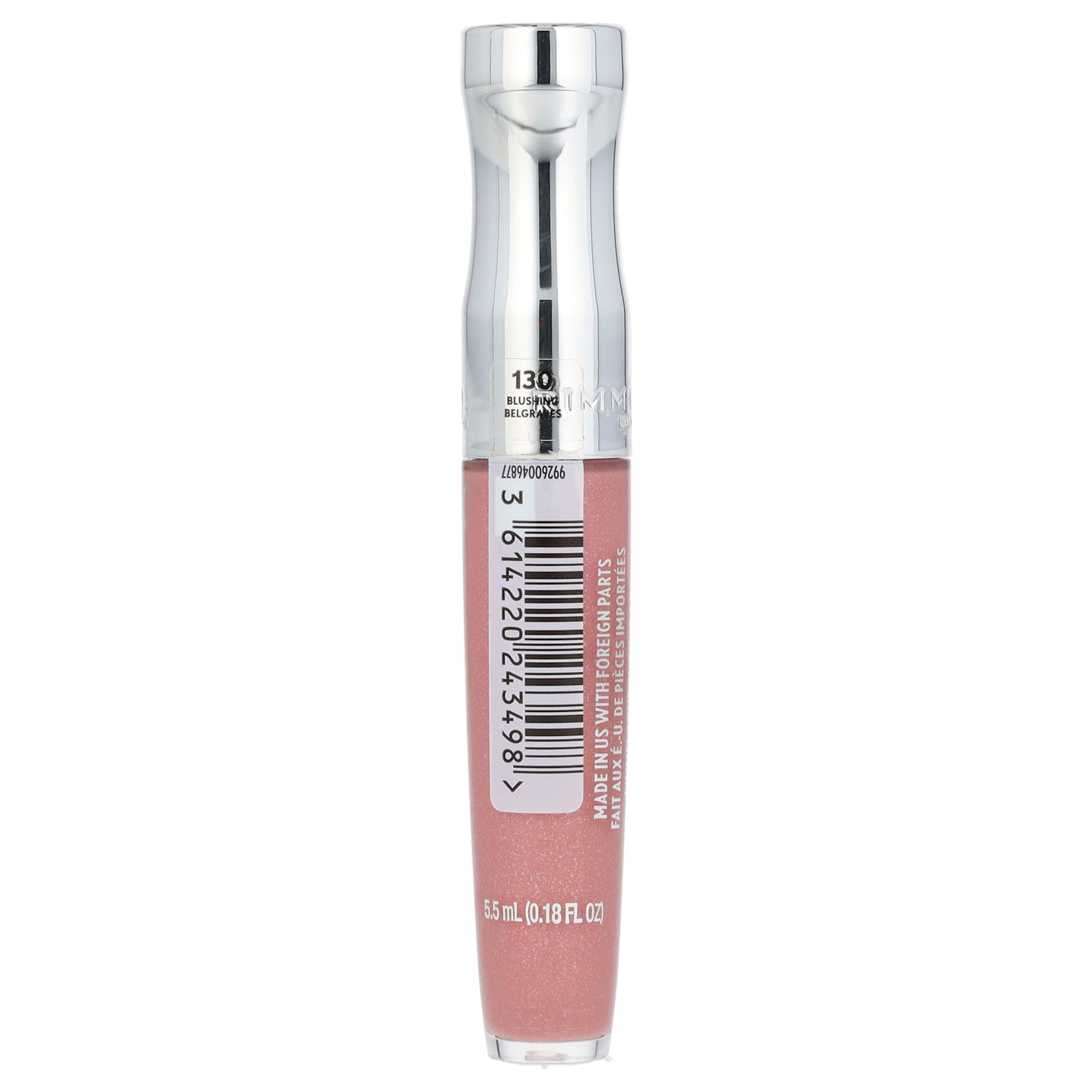 Rimmel London, Stay Glossy Lip Gloss, 130 Blushing Belgraves, 0.18 fl oz (5.5 ml)