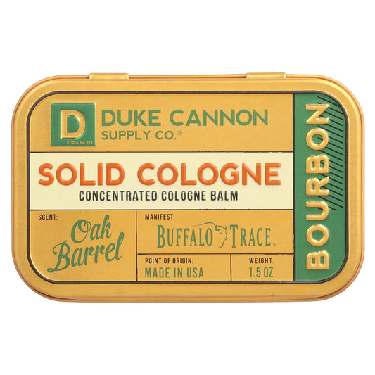 Duke Cannon Supply Co., Solid Cologne, Bourbon, Oak Barrel, 1.5 oz