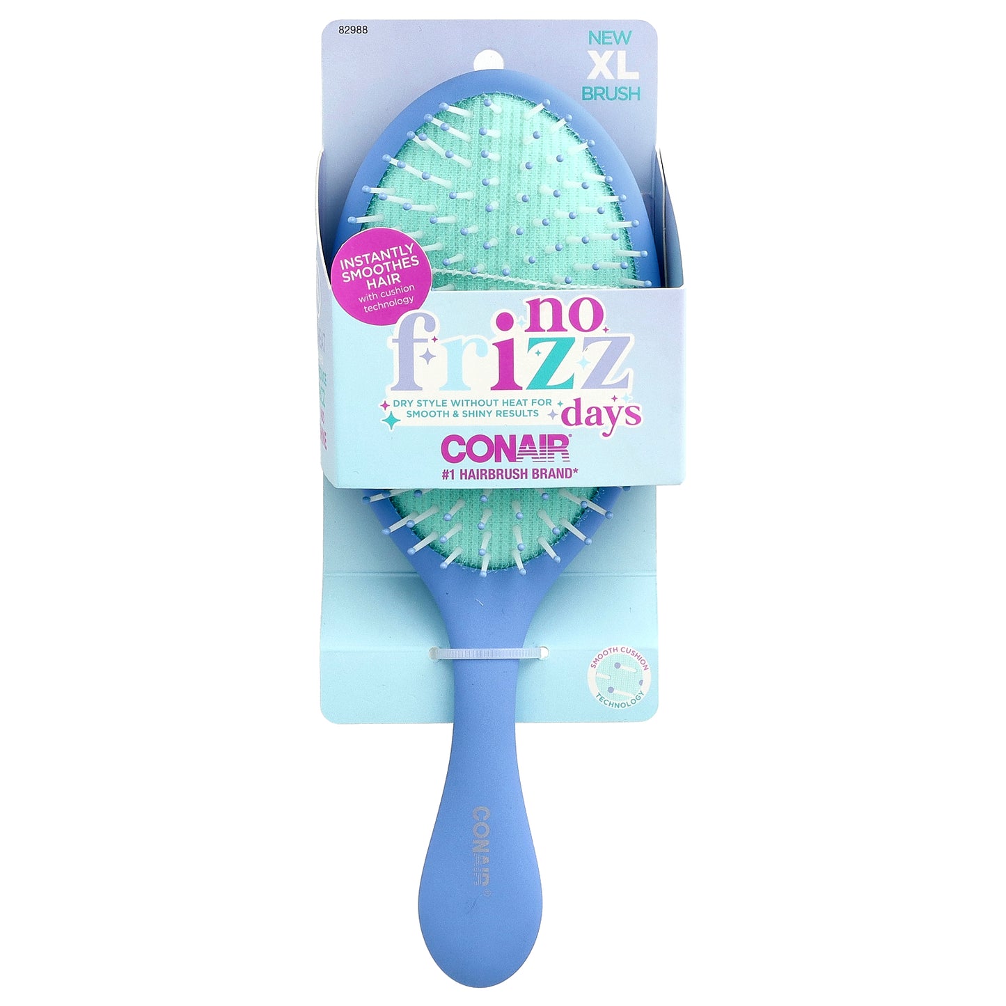 Conair, No Frizz Days Hair Brush, XL, Blue, 1 Brush