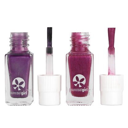 SuncoatGirl, Besties Nail Polish Duo Set, Violet & Deep Purple, 2 Piece Set