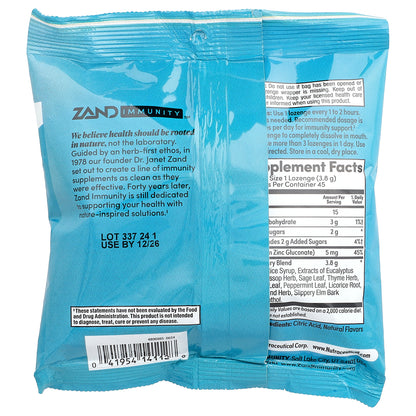 Zand, Immunity™, Menthol Lozenges, 45 Lozenges
