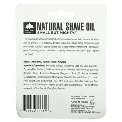 Pacific Shaving Company, Natural Shave Oil, 0.5 fl oz (15 ml)