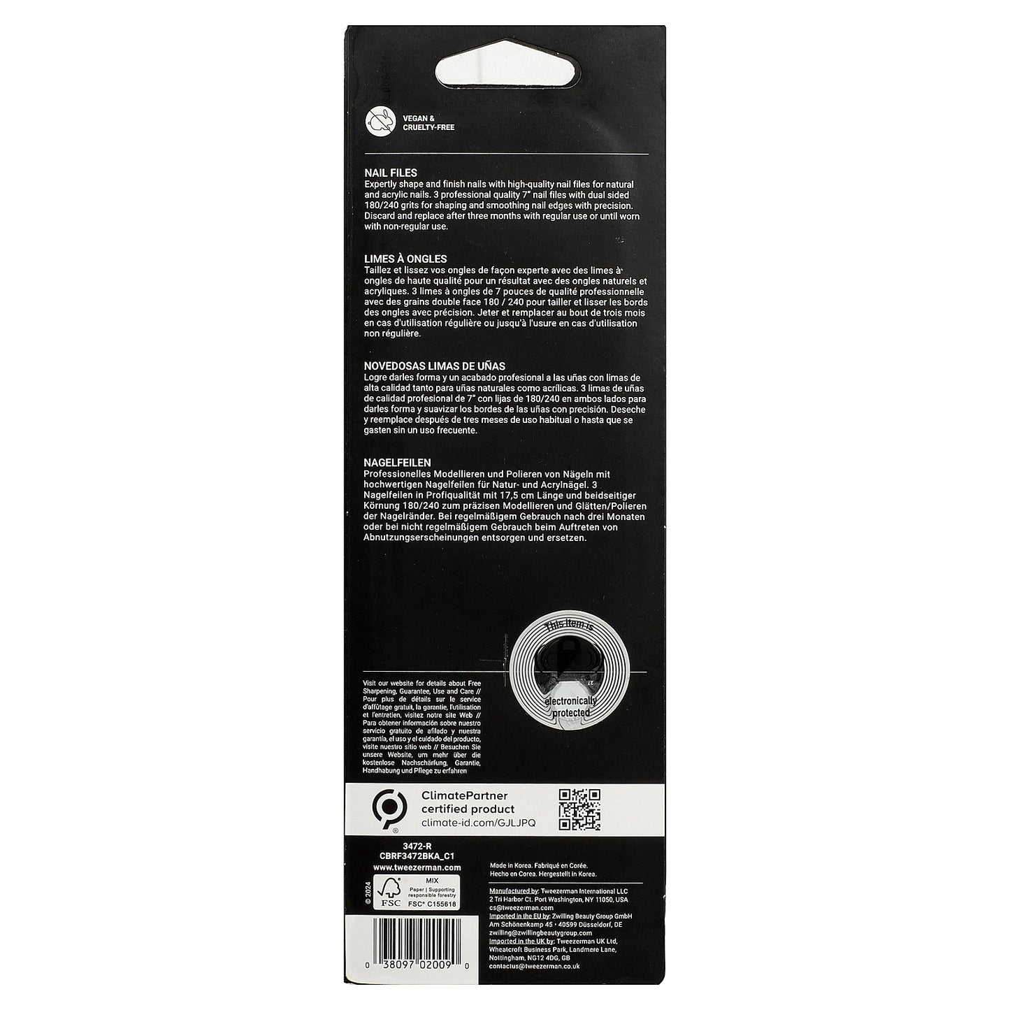 Tweezerman, Nail Files, 3 Count