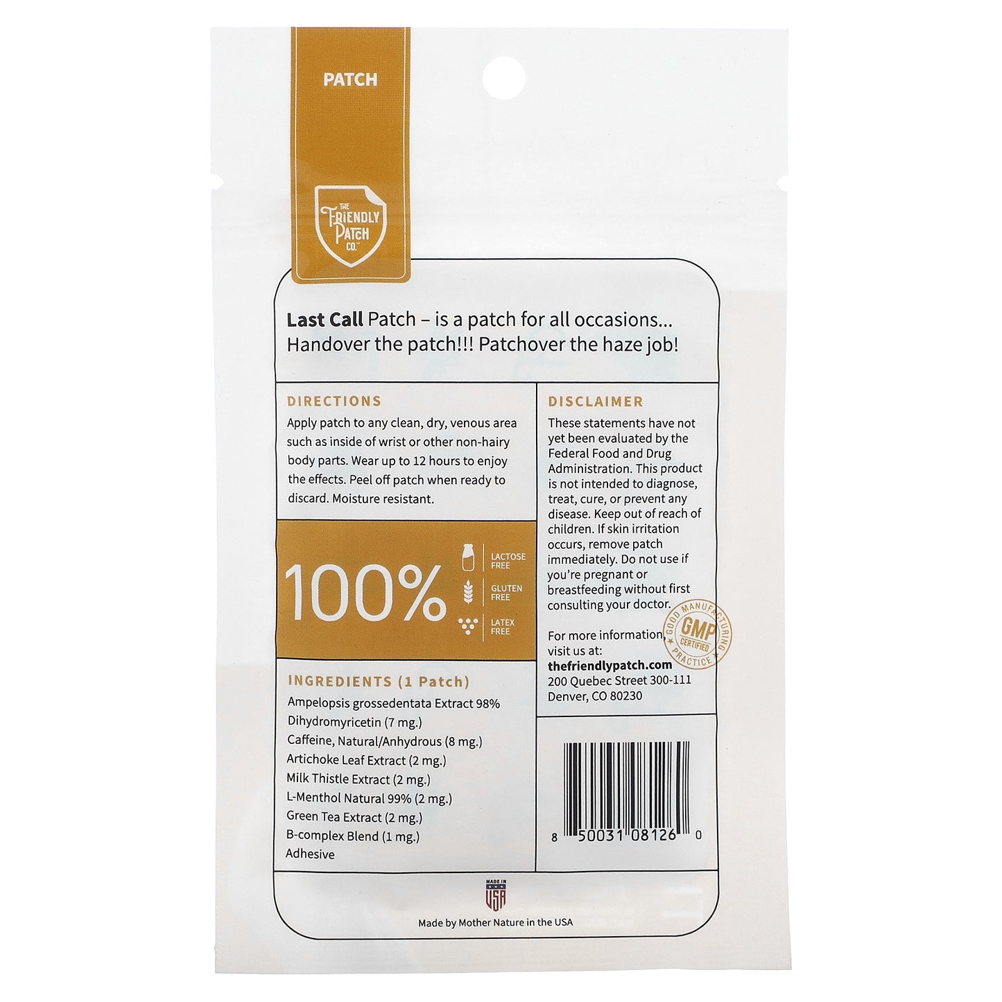 The Friendly Patch, Last Call Patch, 8 Patches