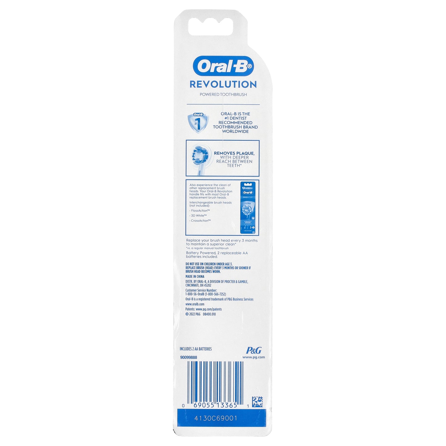 Oral-B, Battery Powered Toothbrush, Revolution, 1 Toothbrush