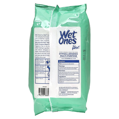 Wet Ones, Hypoallergenic Multi-Purpose with Vitamin A, C & E Wipes, For Dogs, Fragrance Free , 100 Wipes