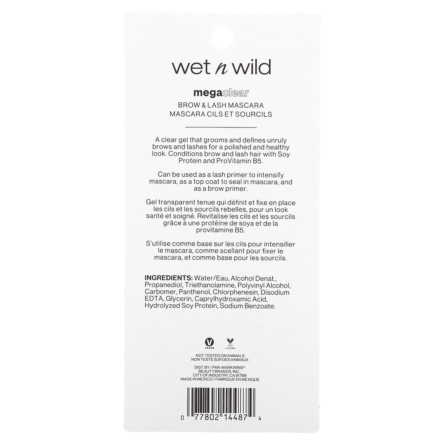 wet n wild, Mega Clear, Brow & Lash Mascara, 1114487 Clear, 0.30 fl oz (9 ml)