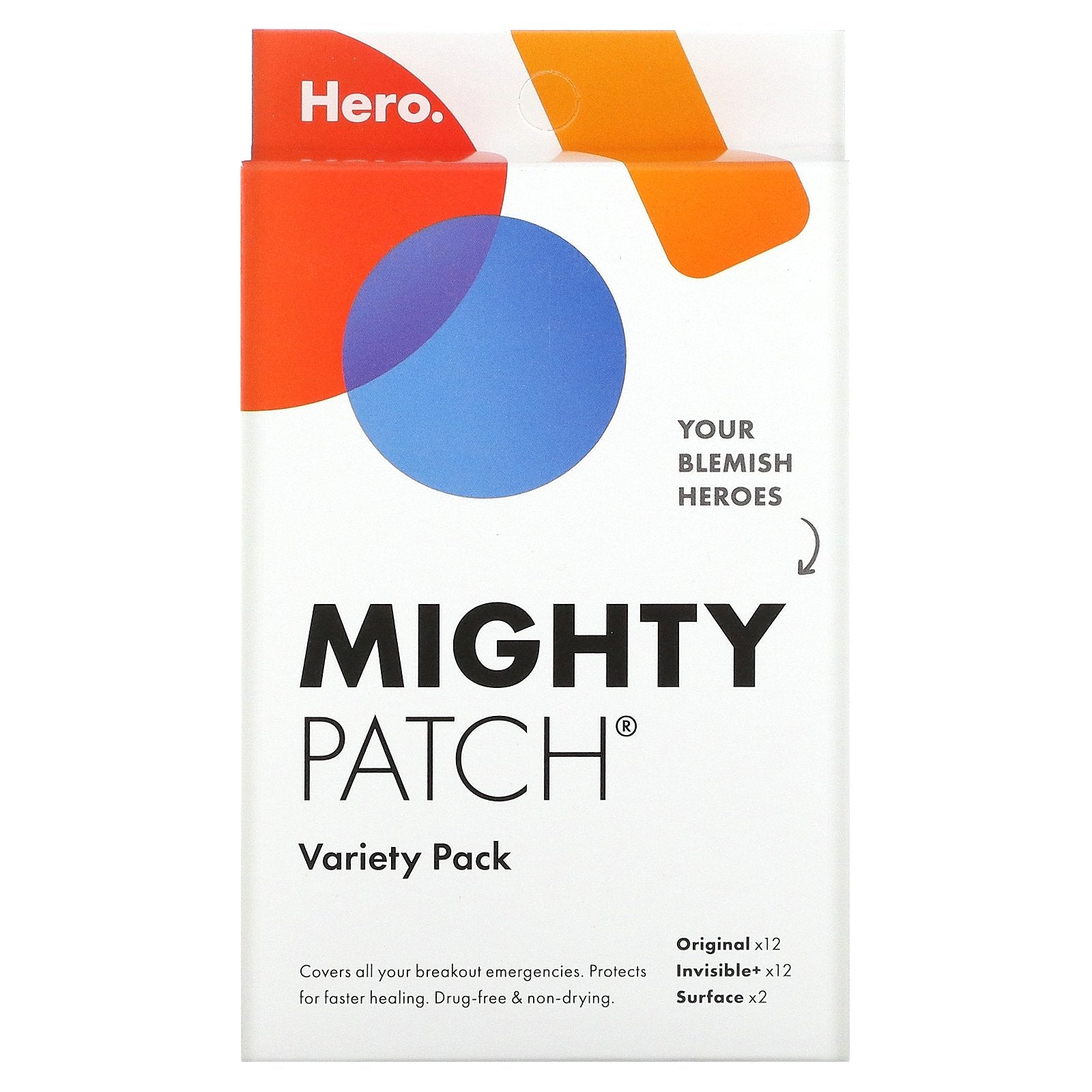 Hero Cosmetics, Mighty Patch® Variety Pack, 26 Patches