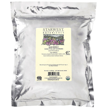 Starwest Botanicals, Organic Eucalyptus Leaf, Cut & Sifted, 1 lb (453.6 g)