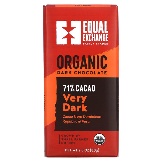 Equal Exchange, Organic Dark Chocolate, Very Dark, 2.8 oz (80 g)