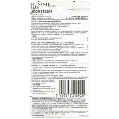 Rimmel London, Lash Accelerator Growth Serum, 100 Clear, 0.37 fl oz (11 ml)