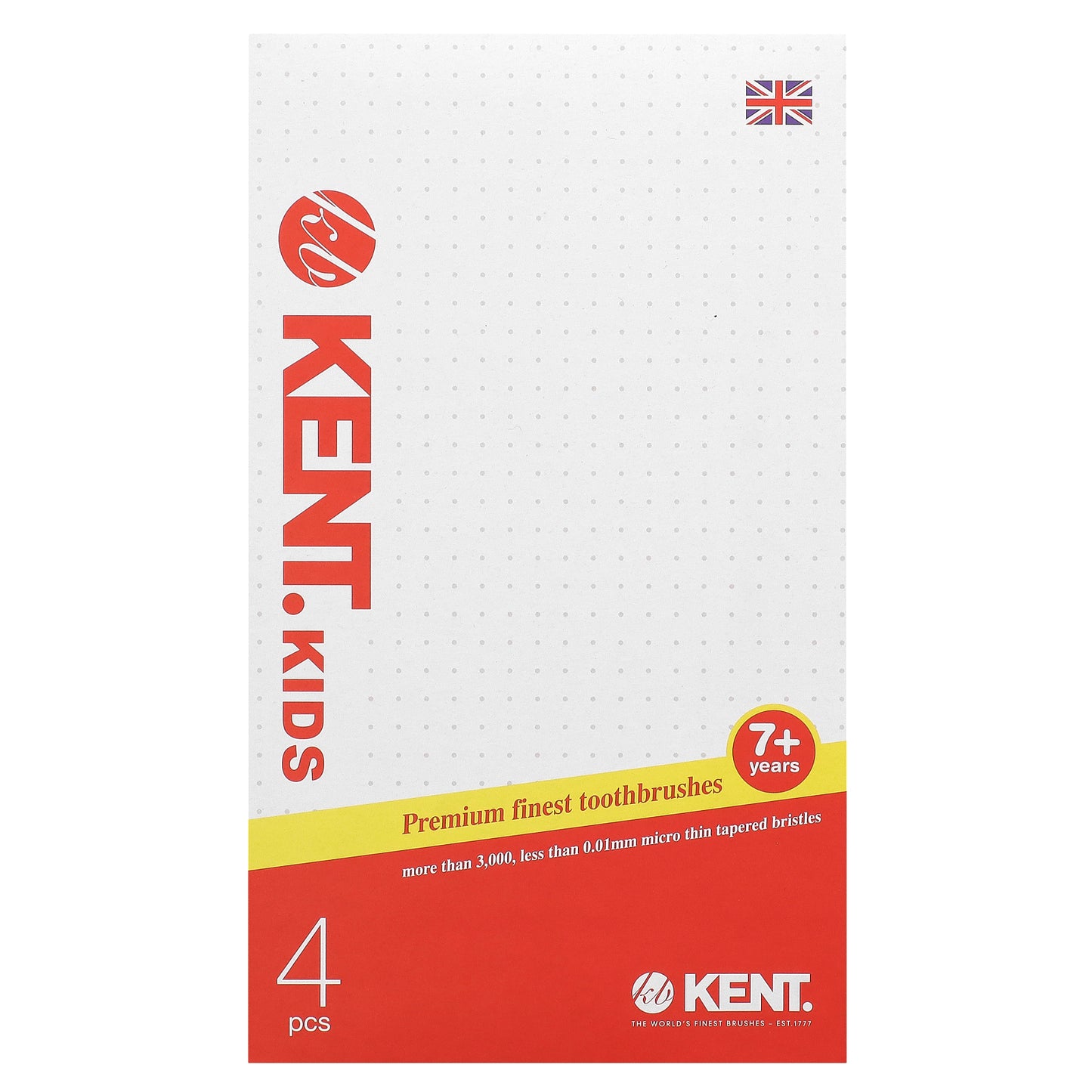 Kent, Kids Premium Finest Toothbrushes, 7+ Years, 4 Toothbrushes