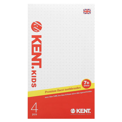 Kent, Kids Premium Finest Toothbrushes, 7+ Years, 4 Toothbrushes