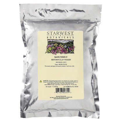 Starwest Botanicals, Bentonite Clay Powder, 1 lb (453.6 g)