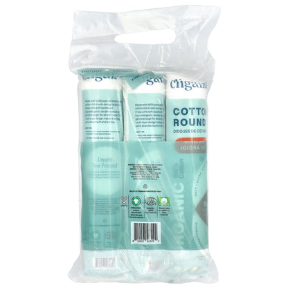 Cliganic, Organic Cotton Rounds Infused With Jojoba Oil , 3 Packs, (100 Cotton Rounds) Each
