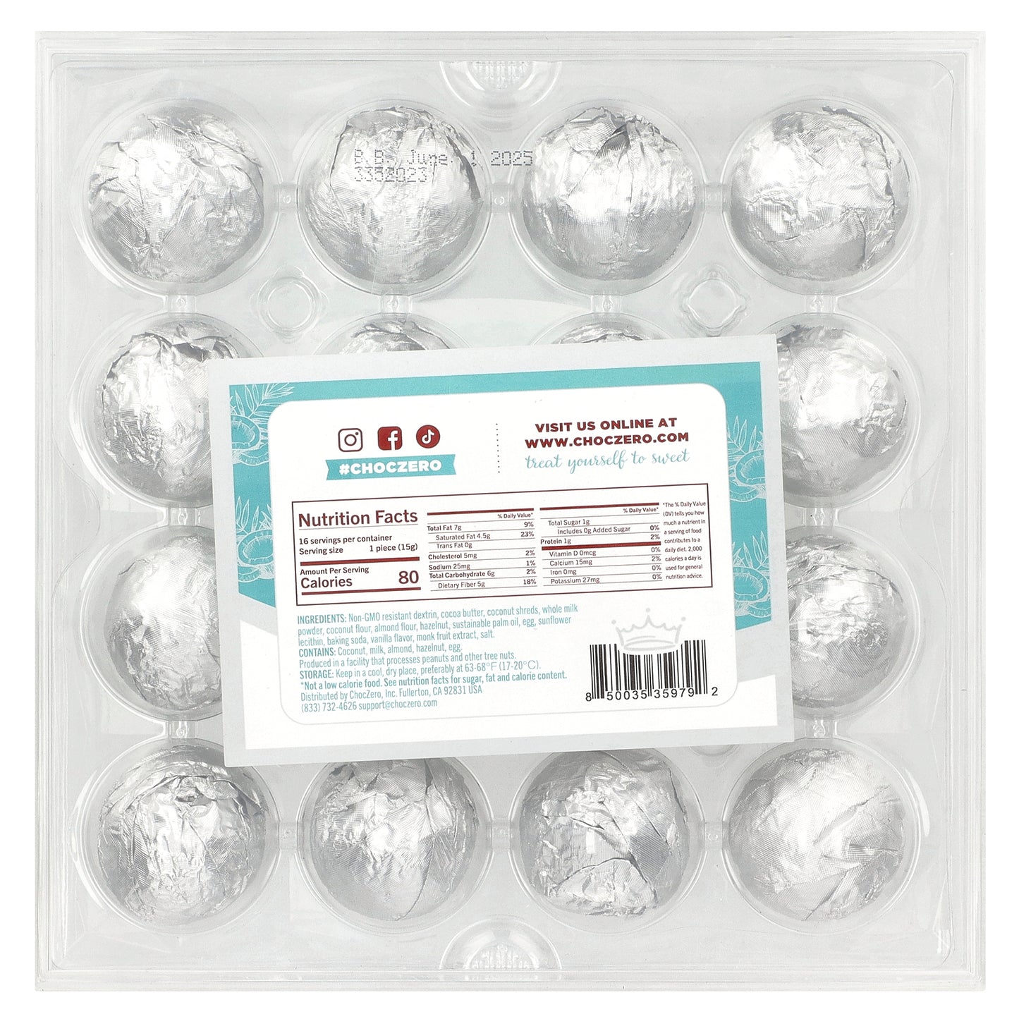 ChocZero, Royal Truffle, White, Coconut, 8.5 oz (240 g)