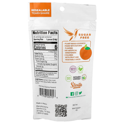 Stevita Naturals, Naturals, Sugar Free Hard Candy, Outrageous Orange, 3 oz (85 g)