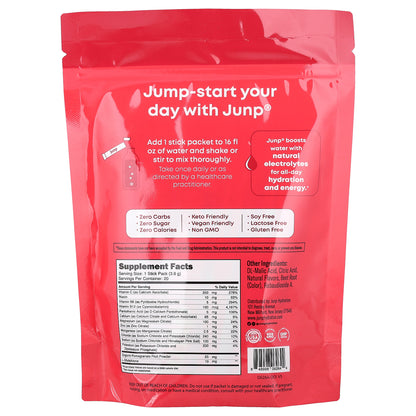 JUNP Hydration, Electrolyte Powder Mix, Wild Berry, 20 Stick Packs, 0.13 oz (3.8 g) Each