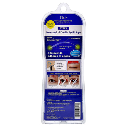 D-UP, Wonder Eyelid Tape, Extra, Clear, 120 Tapes