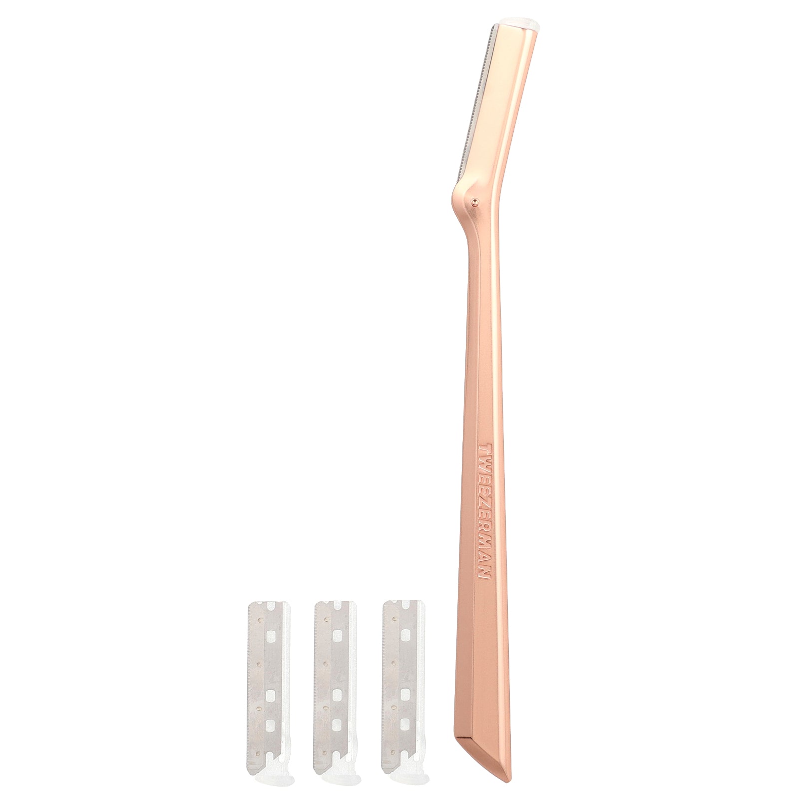 Tweezerman, Rose Gold Facial Razor, Stainless Steel Blades, 5 Piece Set