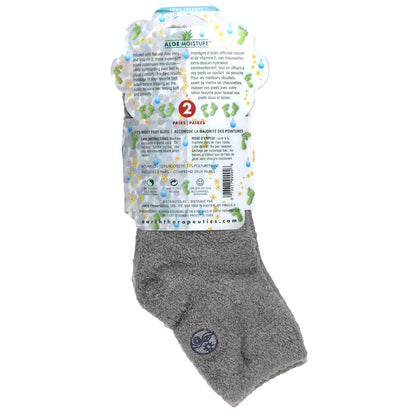 Earth Therapeutics, Aloe Moisture, Aloe Socks, Grey and White, 2 Pairs