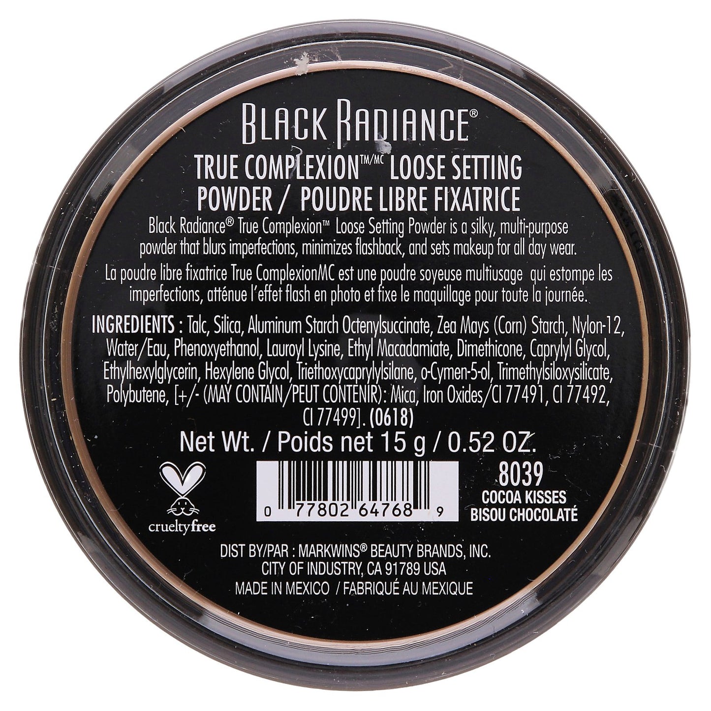 Black Radiance, True Complexion, Loose Setting Powder, 8039 Cocoa Kisses , 0.52 oz (15 g)