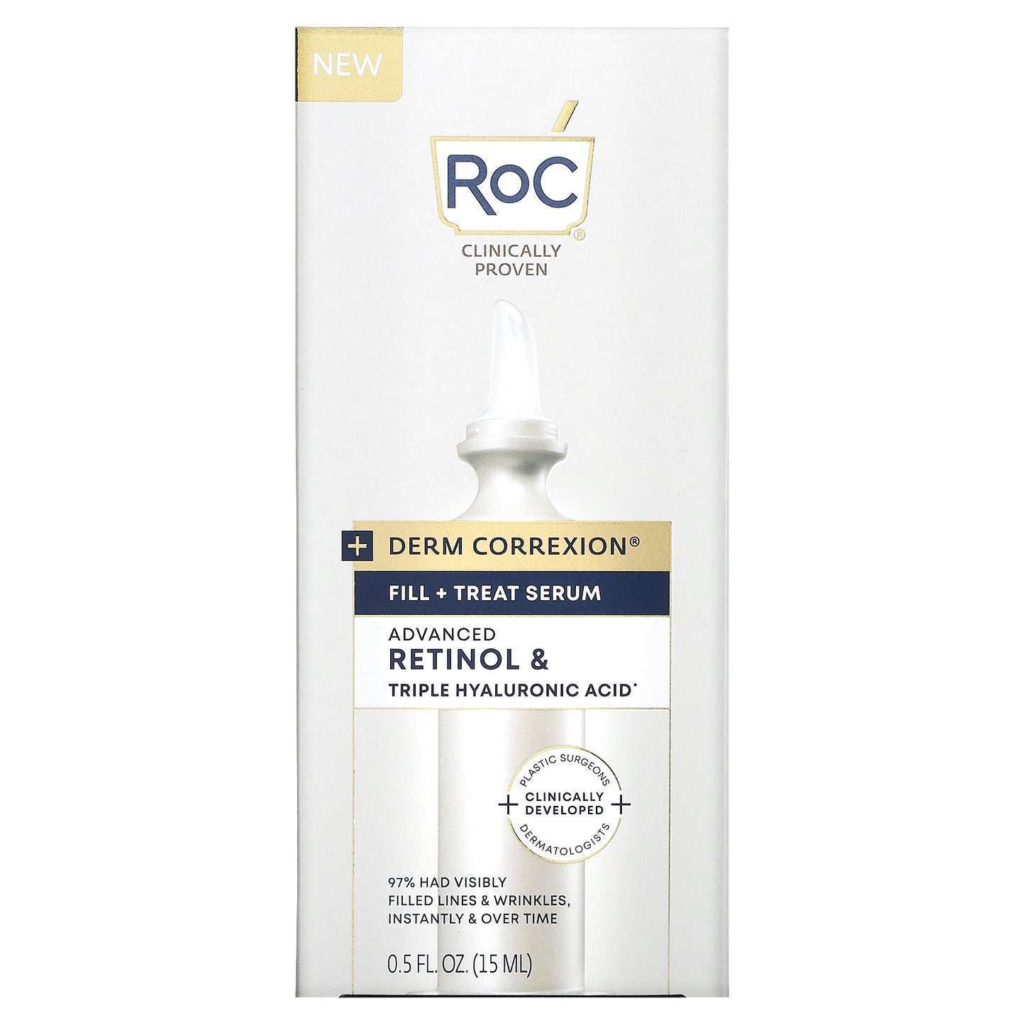 RoC, Derm Correxion, Fill + Treat Serum, Advanced Retinol & Triple Hyaluronic Acid, 0.5 fl oz (15 ml)