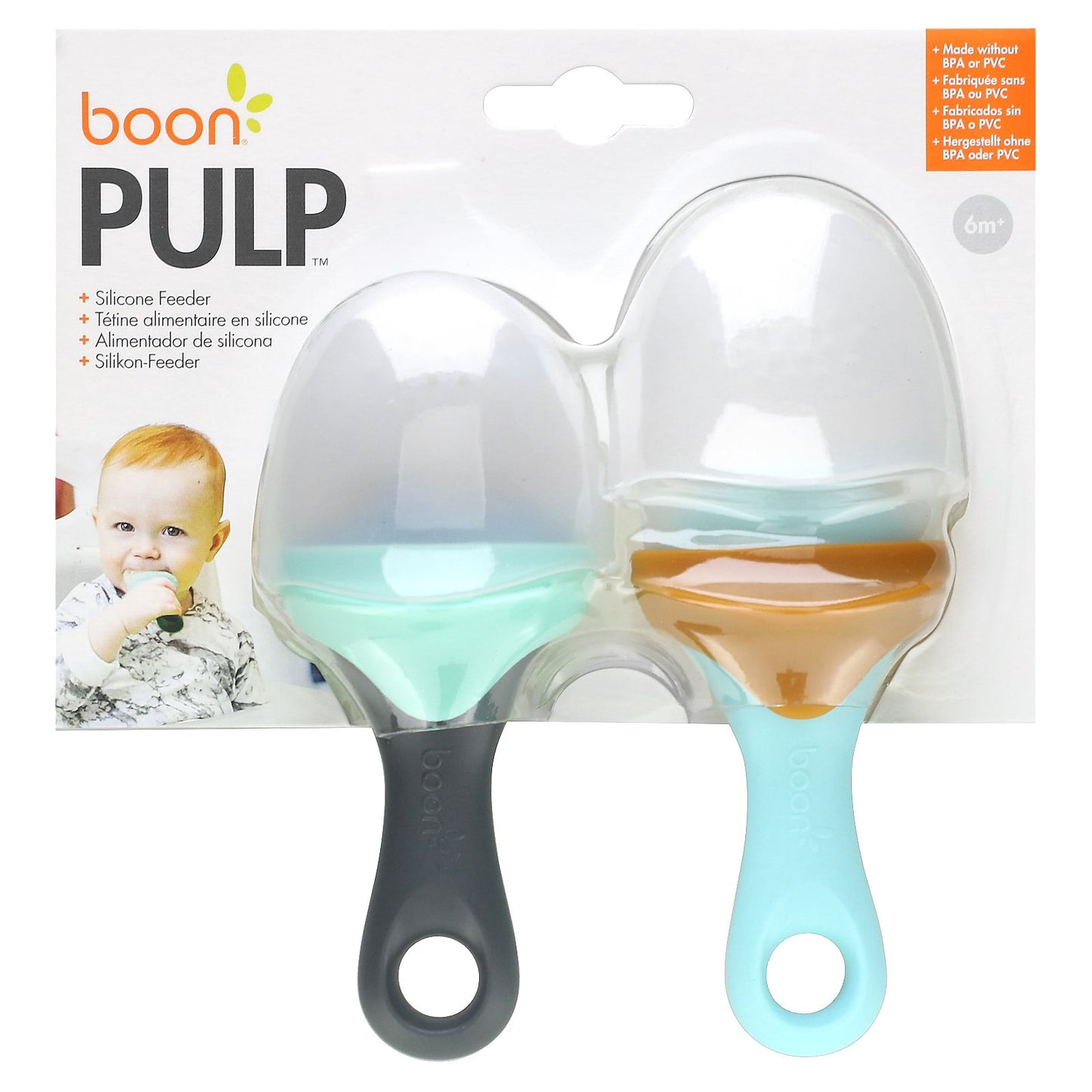 Boon, Pulp, Silicone Feeder, 6 Months +, 2 Feeders