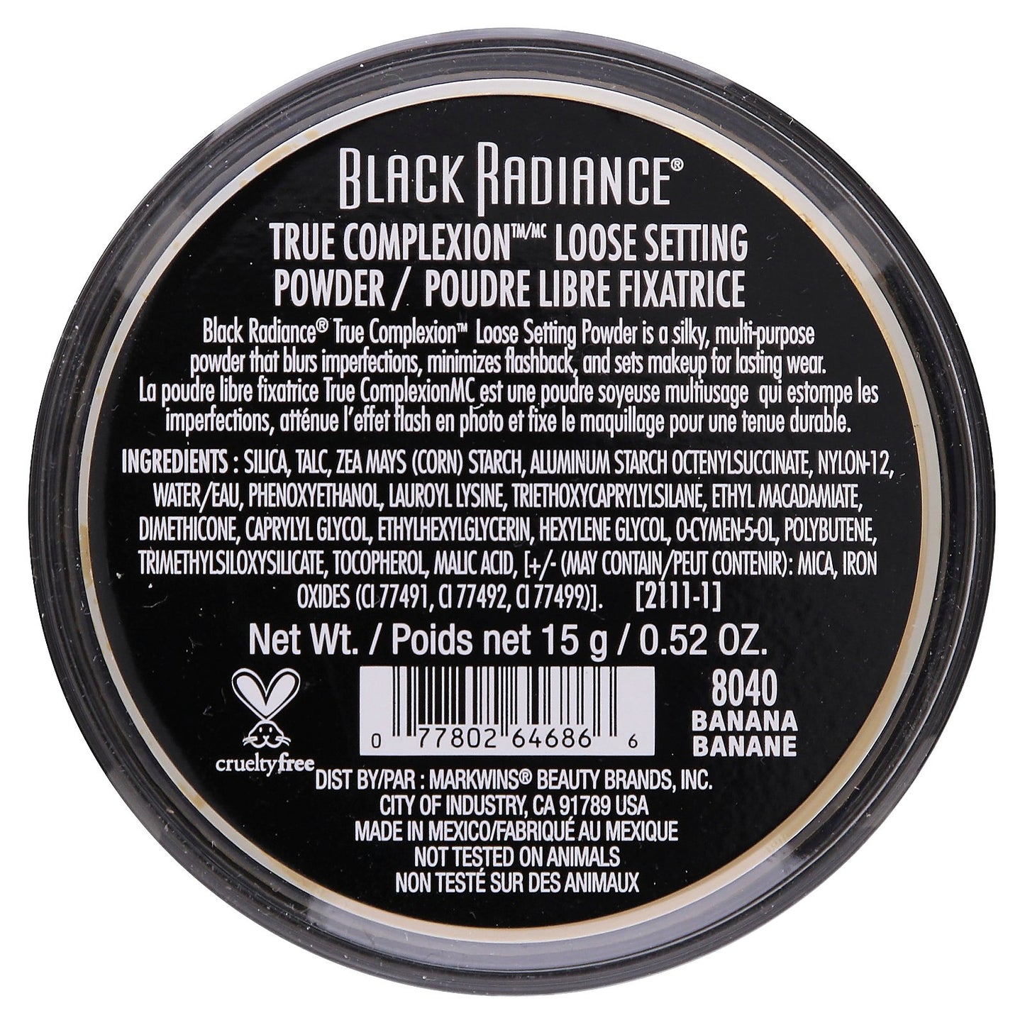 Black Radiance, True Complexion, Loose Setting Powder, 8040 Banana, 0.52 oz (15 g)