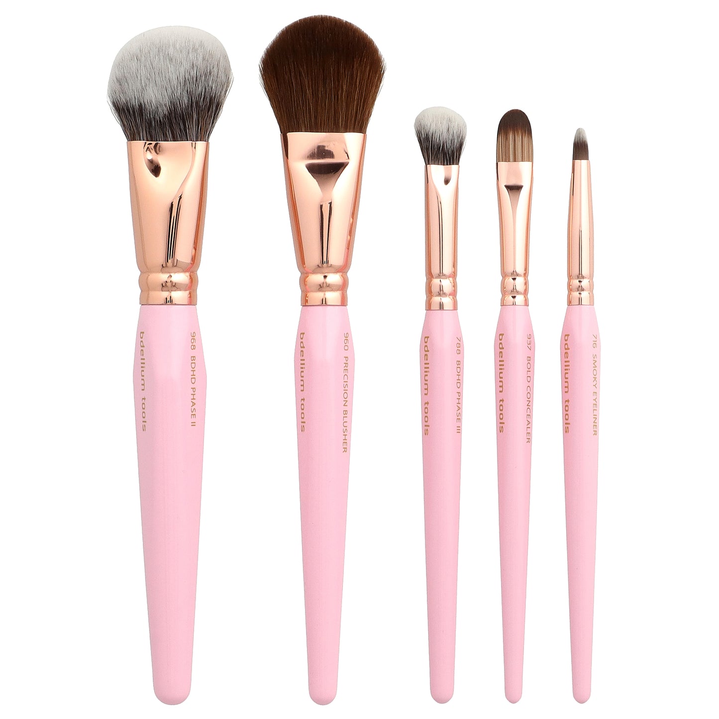 Bdellium Tools, Face & Eyes Brush Set, 5 Brushes