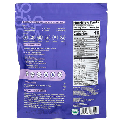 Venture Pal, Hydration Boost, Electrolyte Drink Mix, Grape, 16 Stick Packs, 0.32 oz (9 g) Each