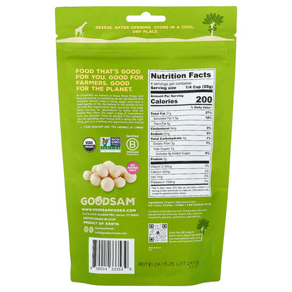 GoodSam, Organic Macadamia Nuts, Raw & Unsalted, 4 oz (113 g)