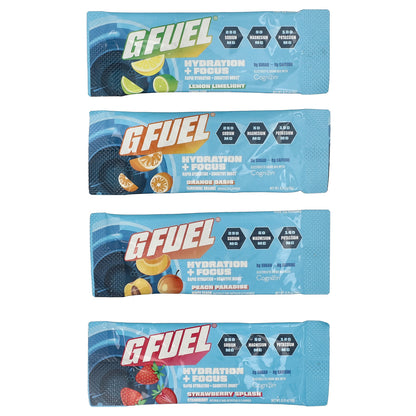G FUEL, Hydration + Focus, Electrolyte Drink Mix with Cognizin®, Variety Pack, 12 Stick Packs, 0.21 oz (6 g) Each